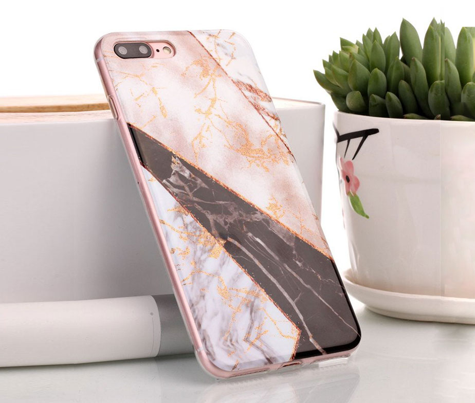 Θήκη Glitter Powder Marble Black - iPhone 6 PLUS/ iPhone 6s PLUS