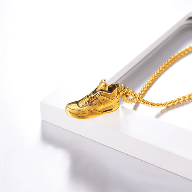 U7 Chain 3mm με Sneaker - Ανοξείδωτο Ατσάλι / 18KGP Gold – 50CM