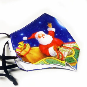 Μάσκα Πολλαπλών Χρήσεων Χριστουγεννιάτικη Santa Claus with Sleigh Blue - One Size