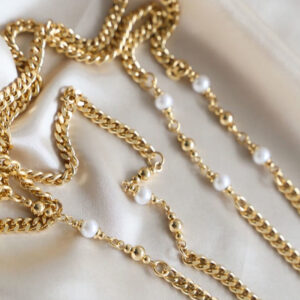 Αλυσίδα Chain Γυαλιών με Πέρλες σε Χρυσό χρώμα (C502)