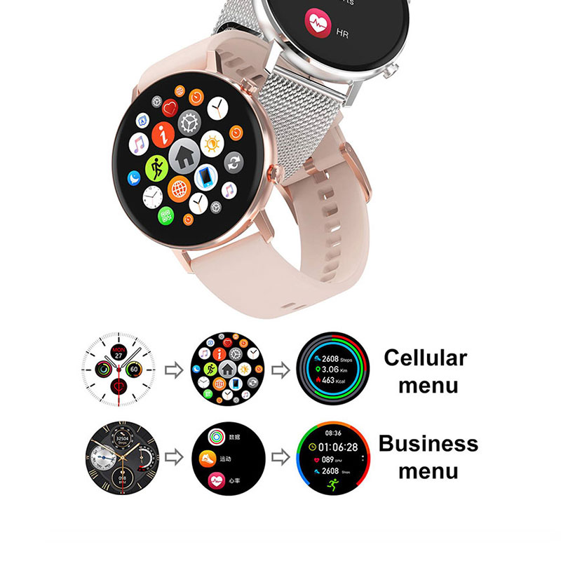 SmartWatch με Silicone Strap & Stainless Mesh ITR-MS96 Rose/Gold