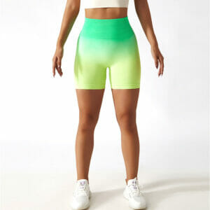 Αθλητικό Biker Shorts Ψηλόμεσο Gradient Green/Yellow (A6602)