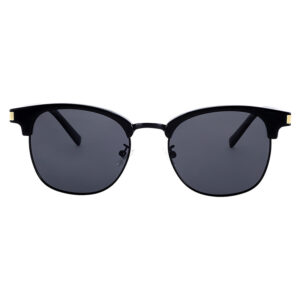 BARCUR - Γυαλιά Ηλίου Clubmaster Style Μαύρο Σκελετό με Μαύρο Polarized Φακό (3017)