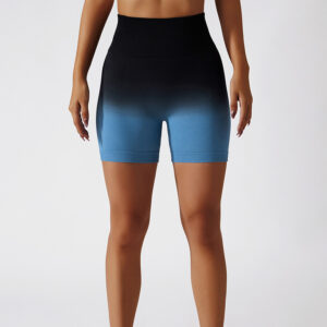 Αθλητικό Biker Shorts Ψηλόμεσο Gradient Blue/Βlack (A6602)