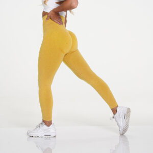 Αθλητικό Κολάν Ψηλόμεσο Workout Yellow (A9165)