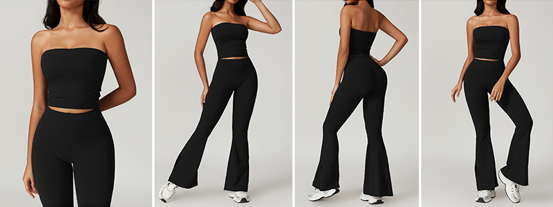 Elegant Set Cabana Pants Και Strapless Top Μαύρο (Α8796-2)