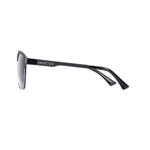 BARCUR - Γυαλιά Ηλίου Clubmaster Style Stainless Black/Silver Σκελετός & Grey Φακός Polarized (AC8600)