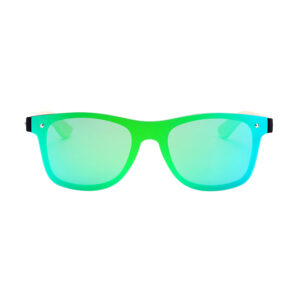 BARCUR - Γυαλιά Ηλίου Walnut Wayfarer Style Μαύρα Fullface με Green Polarized Φακό (AC4126)