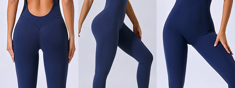 Fitness Ολόσωμη Αθλητική Φόρμα με Χιαστί Ρυθμιζόμενες Τιράντες Navy Blue (A90107)