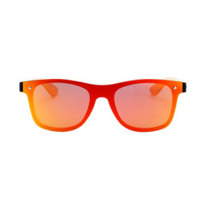 BARCUR - Γυαλιά Ηλίου Walnut Wayfarer Style Μαύρα Fullface με Orange Polarized Φακό (4126)