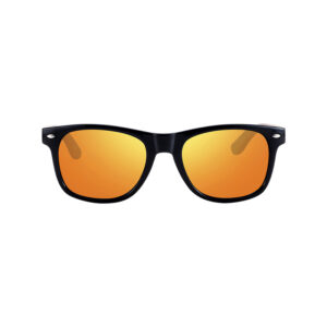 BARCUR - Γυαλιά Ηλίου Walnut Wayfarer Style Μαύρα με Πορτοκαλί Polarized Φακό (AC8700)