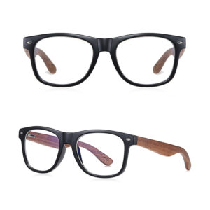 BARCUR - Γυαλιά Anti-Blue Ray Walnut Wayfarer Style Gloss Μαύρα (AC8700)