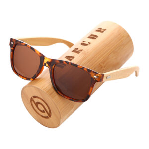 Γυαλιά Ηλίου Bamboo Wayfarer Style Leopard με Tea Polarized Φακό (AC4175)