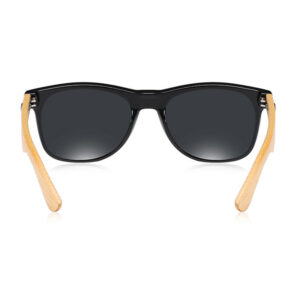BARCUR - Γυαλιά Ηλίου Bamboo Wayfarer Style Μαύρα με Μαύρο Polarized Φακό (AC4175)