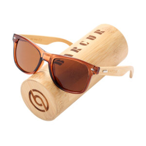 BARCUR - Γυαλιά Ηλίου Bamboo Wayfarer Style Tea με Tea Polarized Φακό (AC4175)
