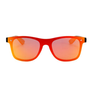 BARCUR - Γυαλιά Ηλίου Zebrawood Wayfarer Style Μαύρα Fullface με Orange Polarized Φακό (AC4128)