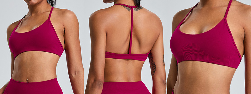Fitness Set Αθλητικό Ψηλόμεσο Κολάν και Μπουστάκι Burgundy (MS1113)