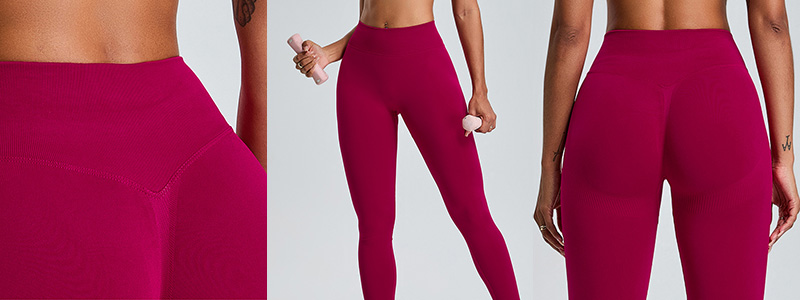Fitness Set Αθλητικό Ψηλόμεσο Κολάν και Μπουστάκι Burgundy (MS1113)